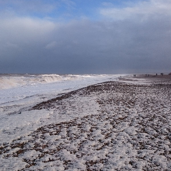 Cley Beach with a rough sea